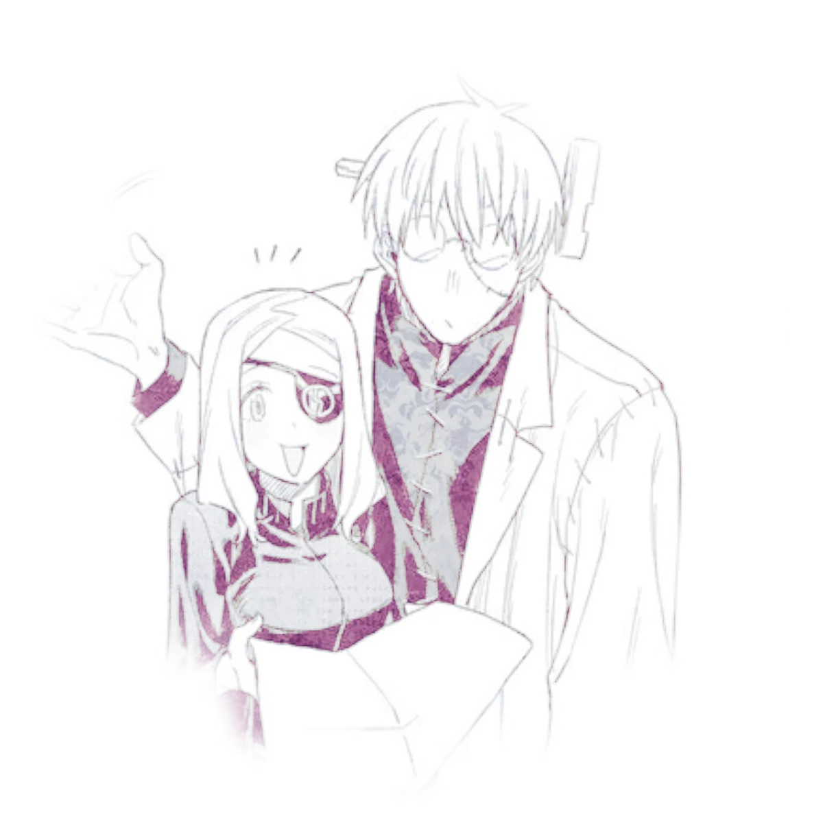 ❛      .    marie mjolnir + dr stein     ꒰ ́ ᗜ`𓈒ྀི ꒱