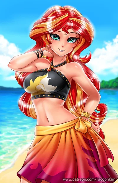 Sunset Shimmer: Beach with the Girl
