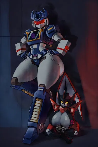 (Fem) Soundwave and Lazerbeak | DinoMighted