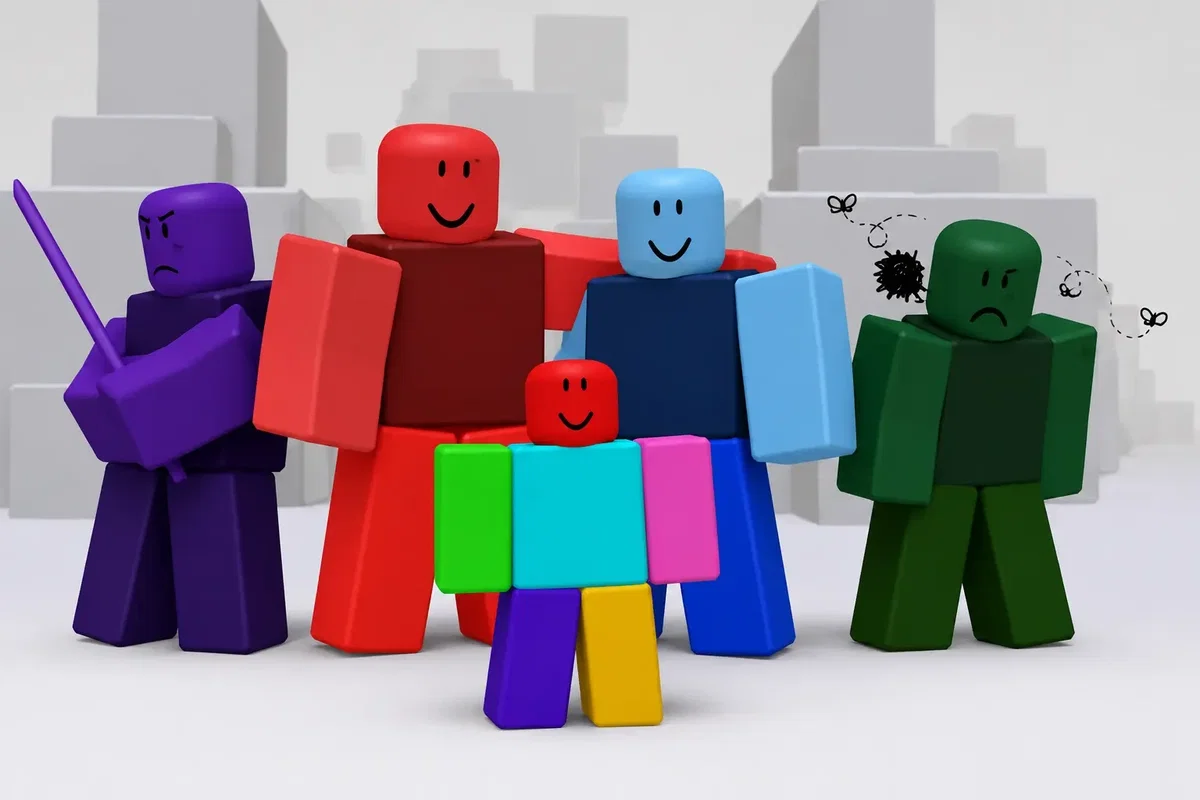 Color noob family(MY OWN OPINION BC IT HAPPENED IN ROBLOX BOUE NOOB IS THE MOM AND RED NOOB IS THE DAD AND PURPLE NOOB IS OLDEST BROTHER AND GREEN NOOB IS THE MIDDLE BROTHER AND RAINBOW NOOB IS ME also you can be rainbow noob)