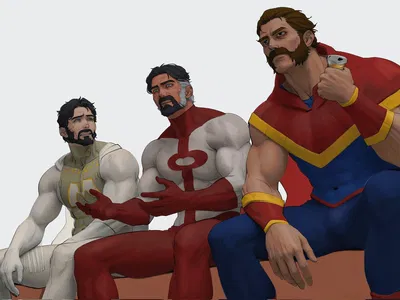 The Trio of Depressed DILFs - Metroman Omniman and Phenomaman