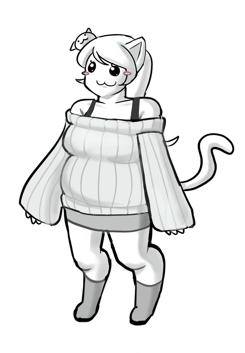 A cat-girl? A girl-cat? A failed experiment that is a bunch of cat heads shaped like a girl? It doesn't matter :P