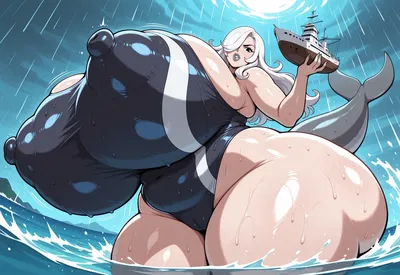 Hyper Thicc Albino Whale Girl 