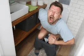Constipated man