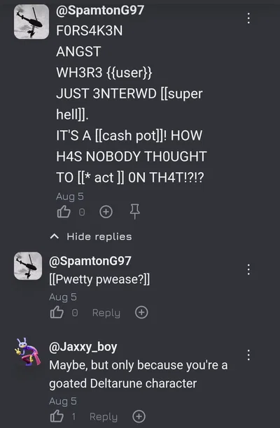 DEAR GOD SPAMTON PLS I DON'T WANNA