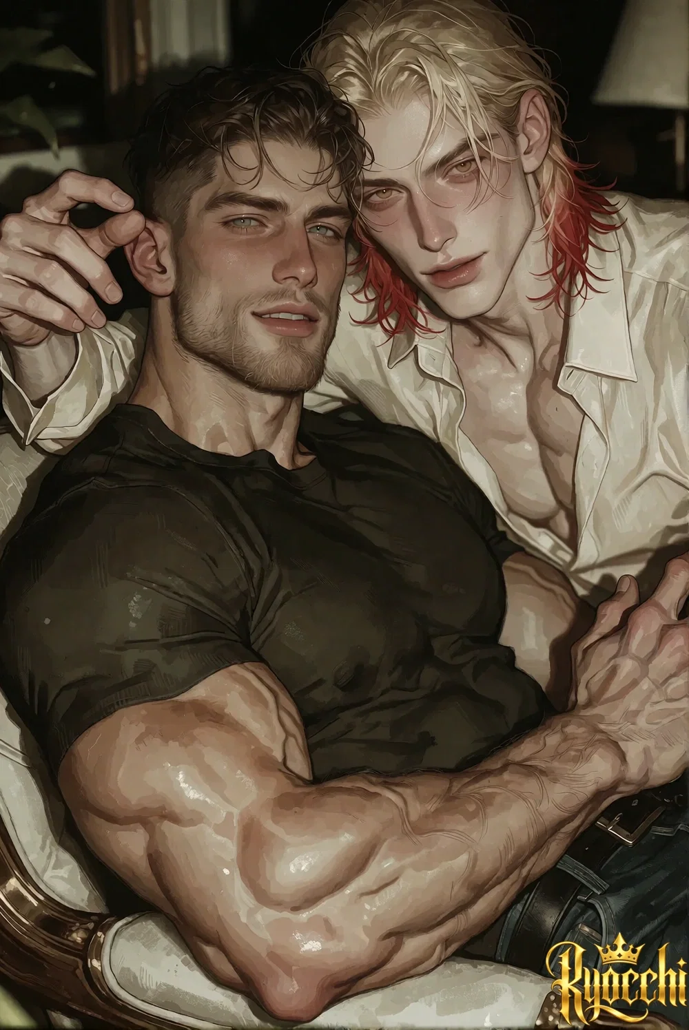 Duncan Brooks & Derek Miller | Body worship & playing with their hair