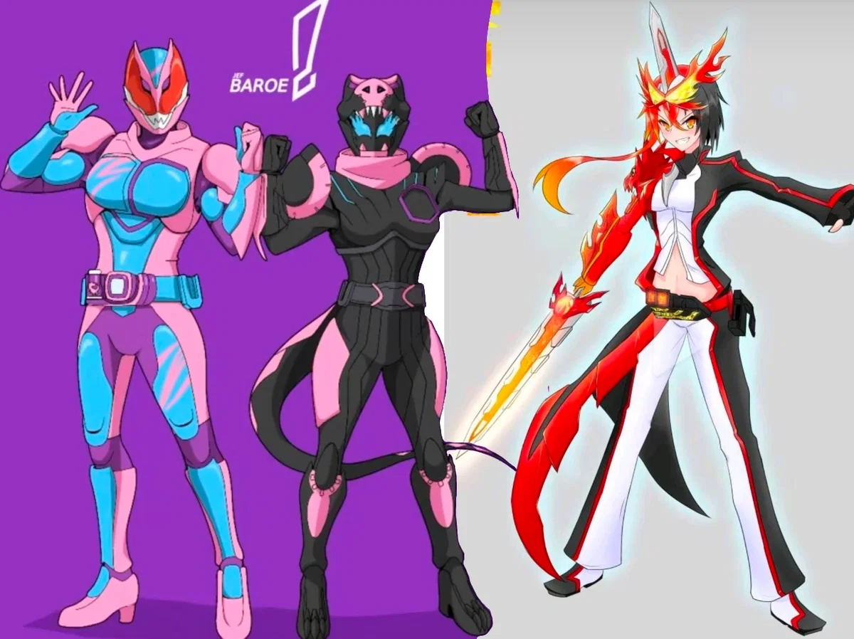 Fem! Jack Vice and Primitive Dragon Saber