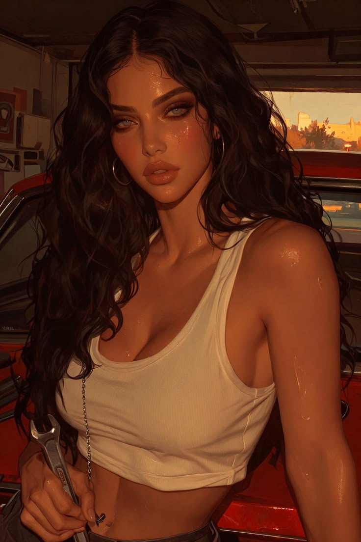 Shalom Marlow - Garage girl - CityGirl! x SmallTownGirl! trope