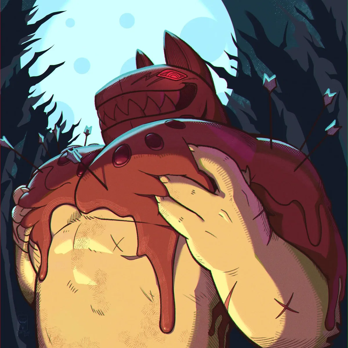 Buff Burly Ceramic Dog Thing