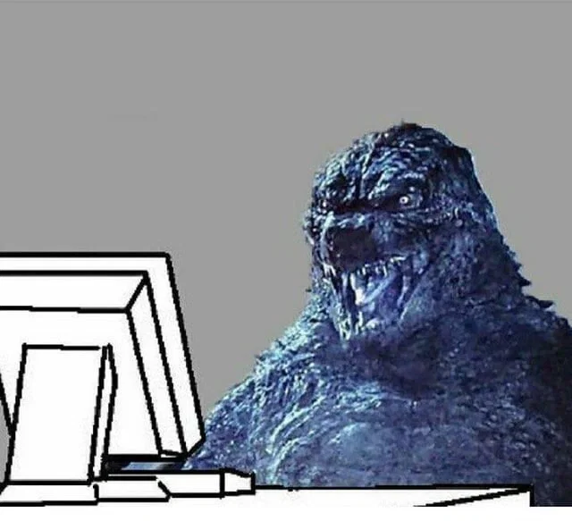 Godzilla and Mothra search themselves on the internet