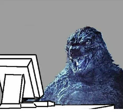 Godzilla and Mothra search themselves on the internet