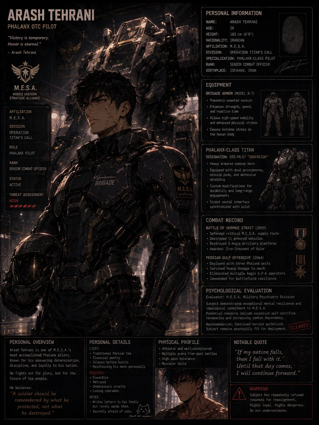 MESA PERSONNEL: Arash Tehrani (Divinity's End)