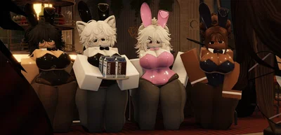 Alice , Mandy, Eve and Jane giving you your birthday present