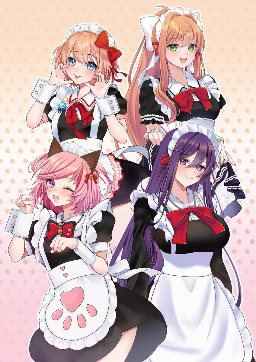 Running a Maid Cafe with the Doki's! ☕| From the Alternate Universe & Scenario's | Doki Doki Literature Club | ANYPOV! | Lorebooks Included! 📕