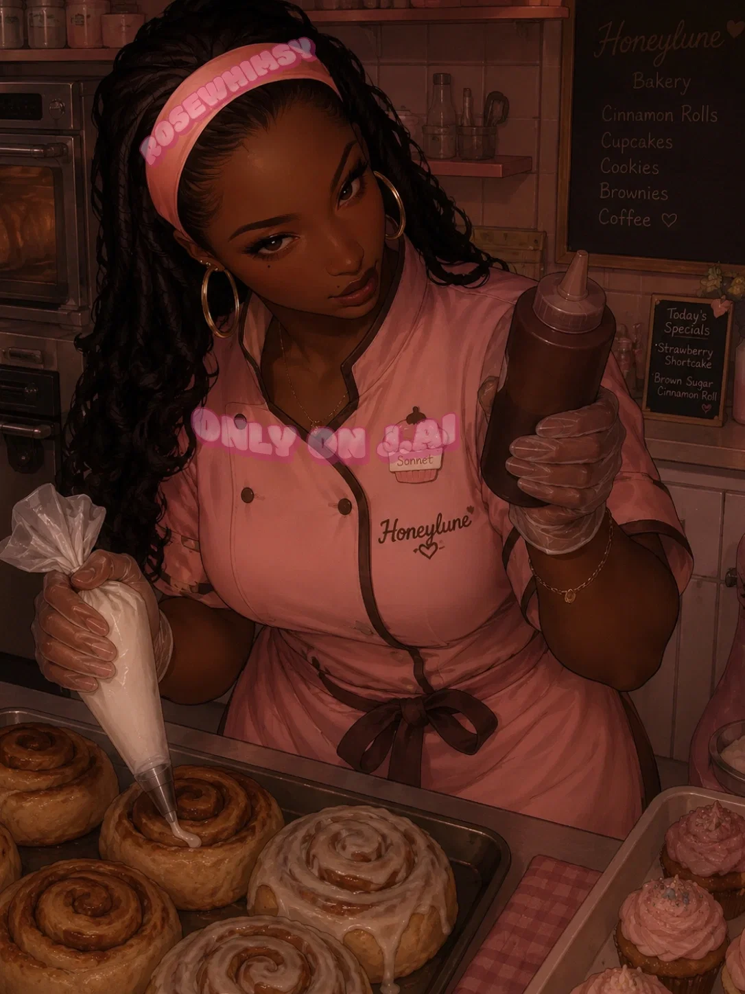 Sonnet Maxine Jane  -  After a quiet morning rush at Honeylune Bakery, a simple cinnamon roll lesson turns dangerously soft.