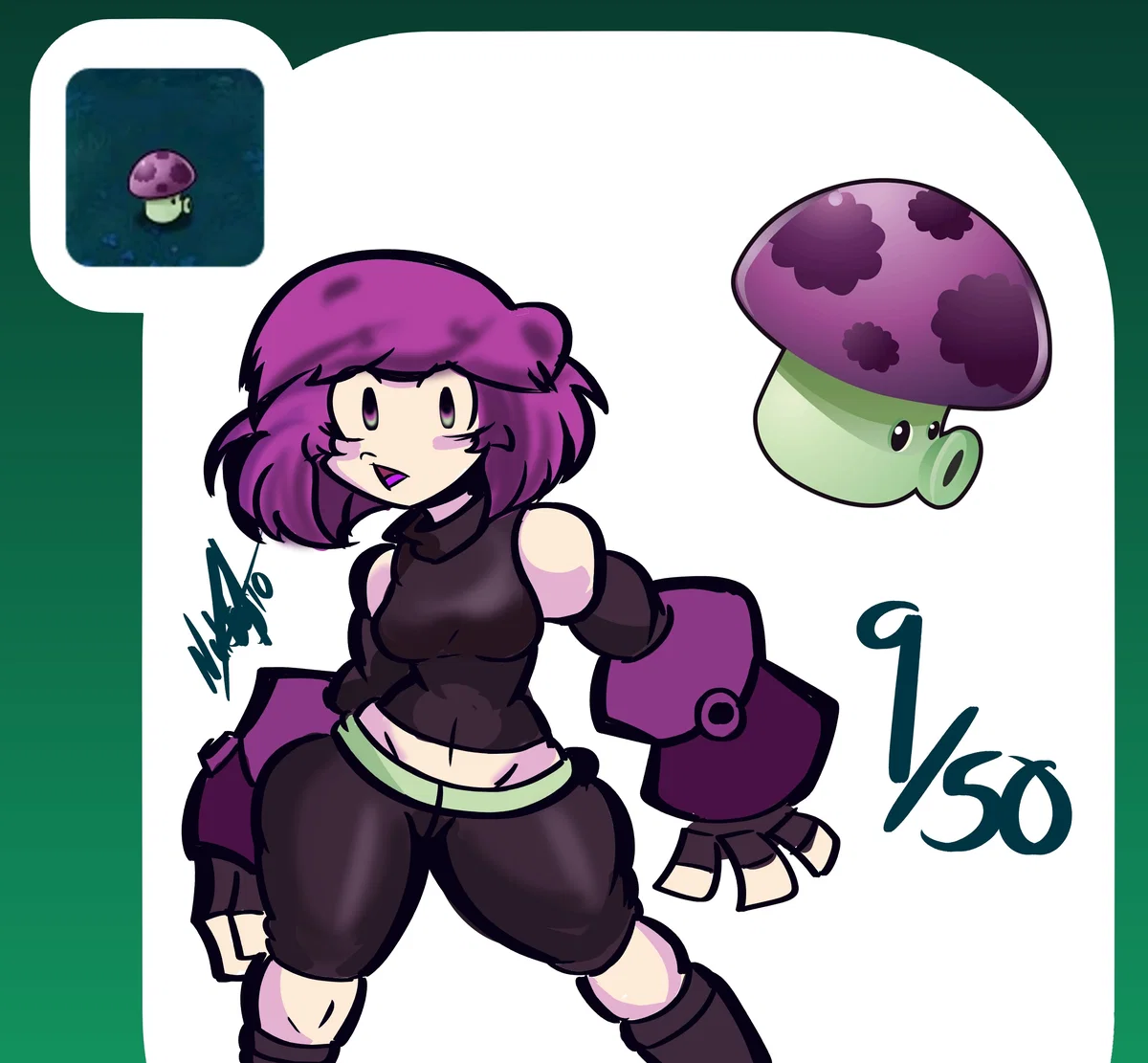 Puff-shroom-Puffy ( PvZ: GIRLS VS ZOMBIES AU)