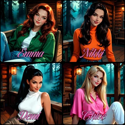 Girls trip to a haunted? cabin in the woods.