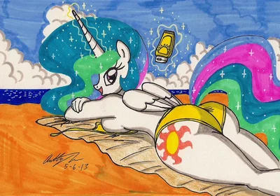 Celestia sunbathing