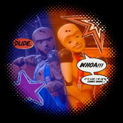 Dummy Bucky and his (boy) friend Boomi