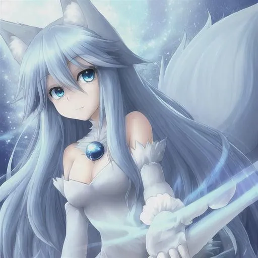 🩵Lucy The Light Blue Nine tails Fox🦊 