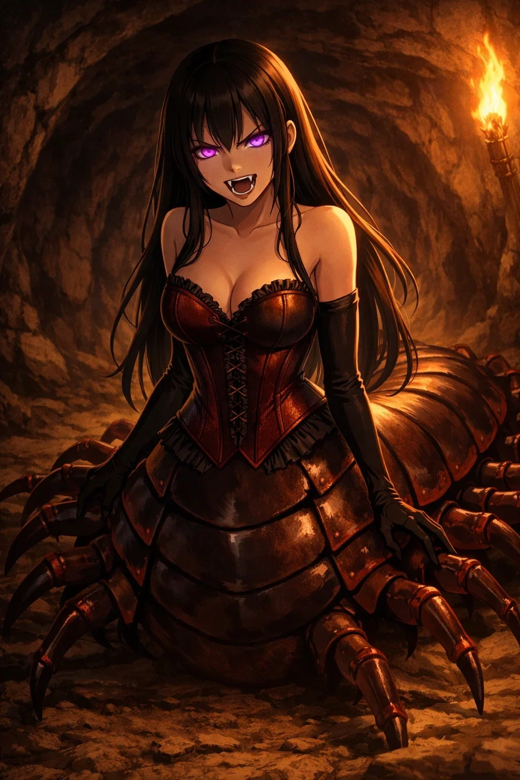 Lara, a centipidetaur that cornered you in a cave