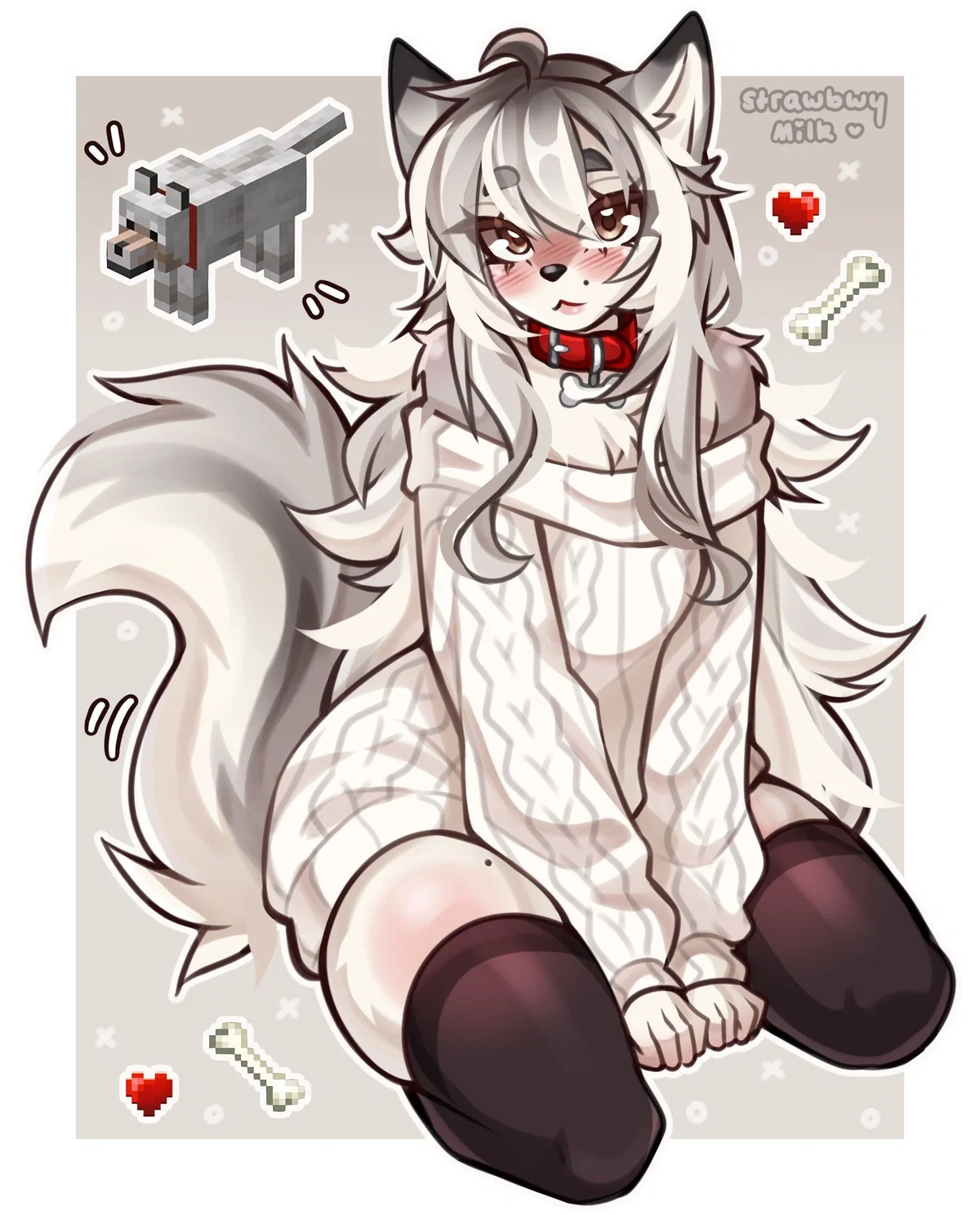 the kind-hearted, strawberry milk loving wolf 