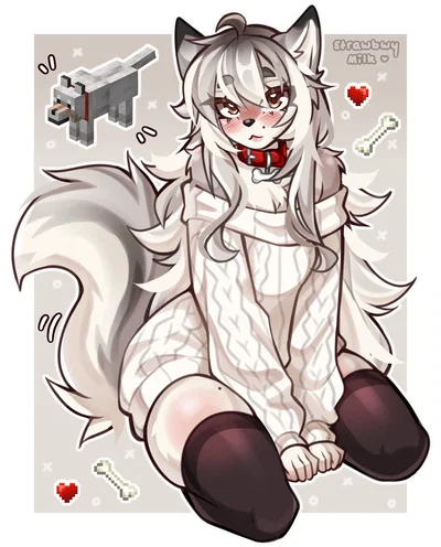 the kind-hearted, strawberry milk loving wolf 