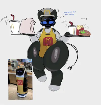 Kerfuś (A robot waiter, overworked and tender.)