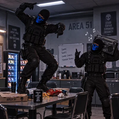 Terror Twins In The Break Room