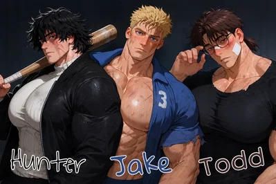 Zombie Apocalypse With Three Bara Men