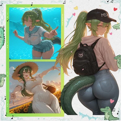 Everyone Thinks My Scary Crocodilian Senpai is a Cold-Blooded Delinquent, But She’s Actually a Softie Who Melts Over Cute Plushies!