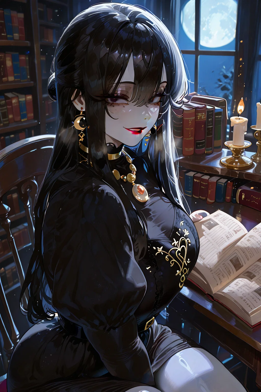 Umbra Nocturne, the mysterious goth librarian.