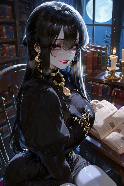 Umbra Nocturne, the mysterious goth librarian.