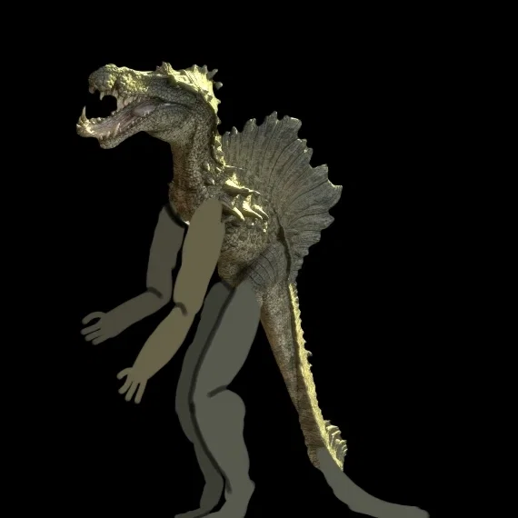 Anthro hyperendocrin spinosaurus [Joke bot]