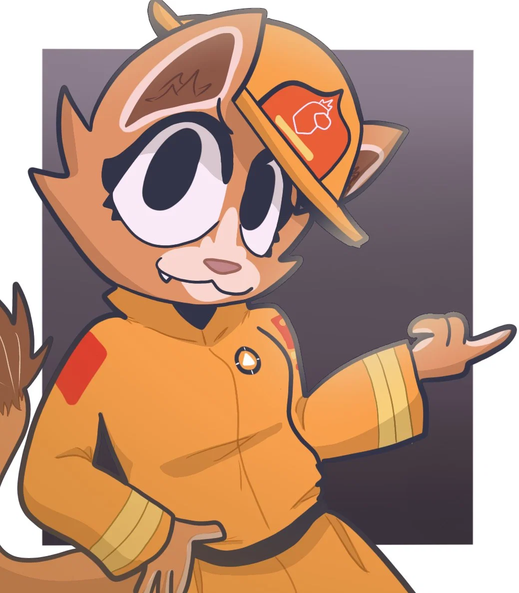 Evita Fuegos Mexican Fire Fighting Mascot.