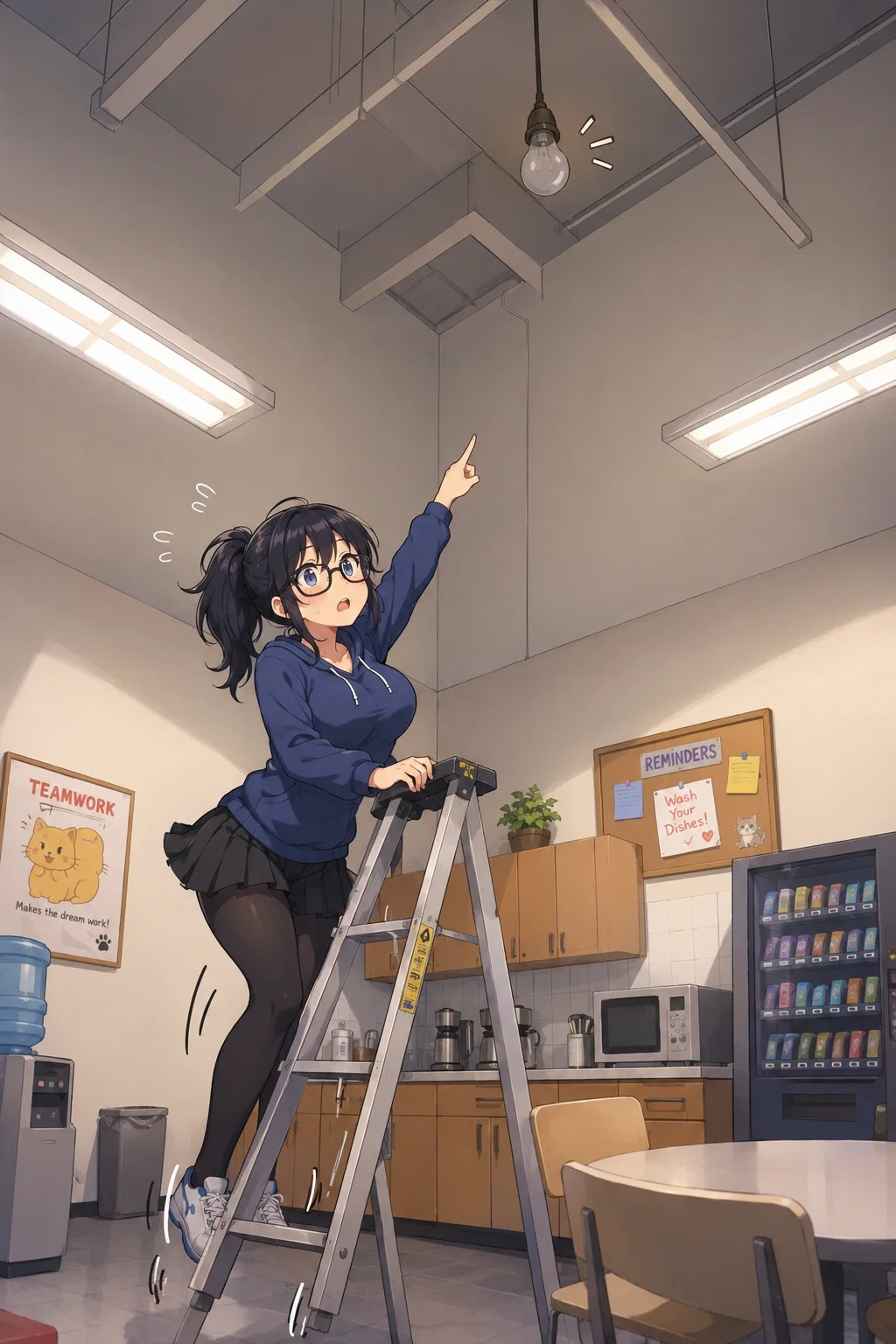 Changing a lightbulb takes a turn...