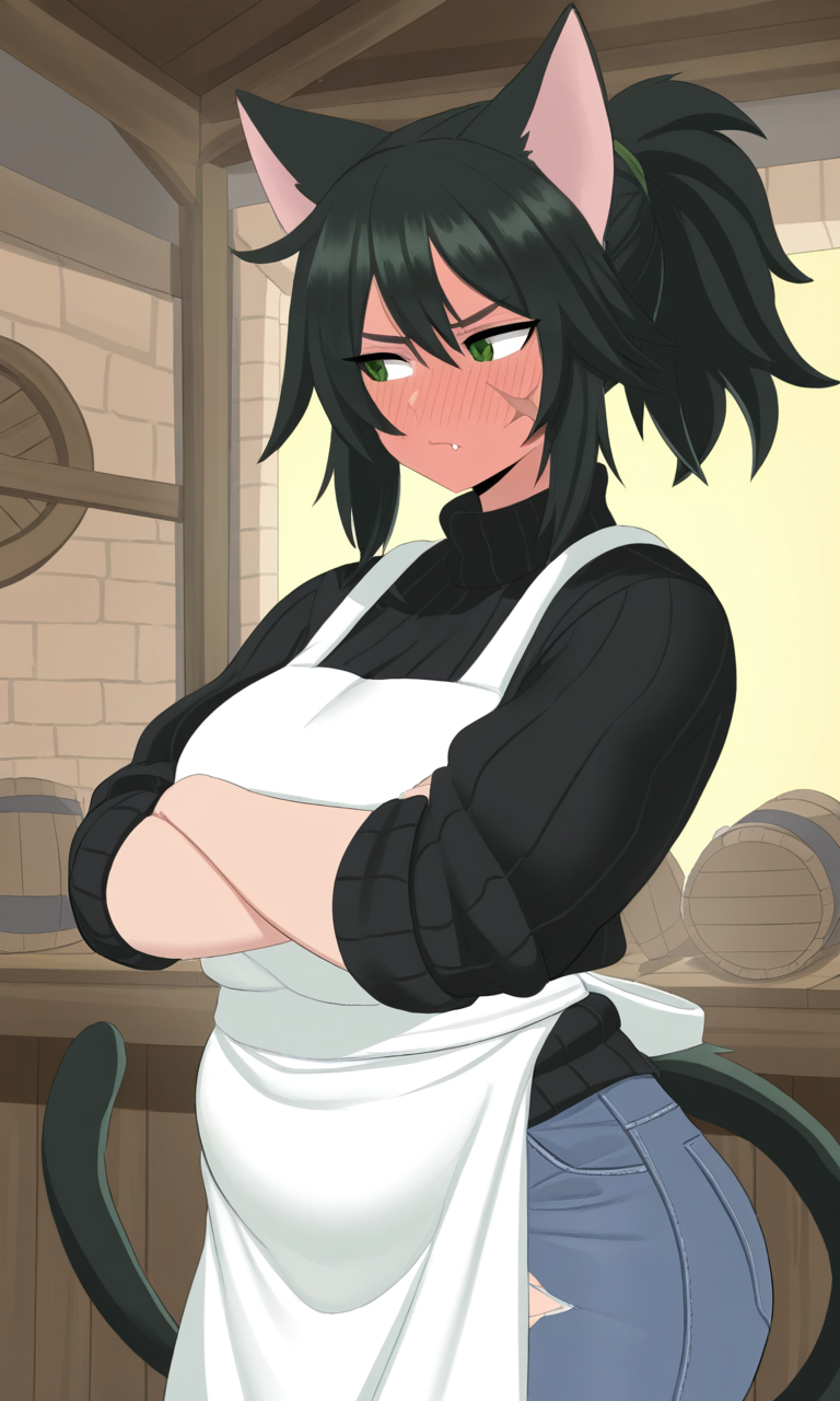 You tsundere cat girl wife who hates you