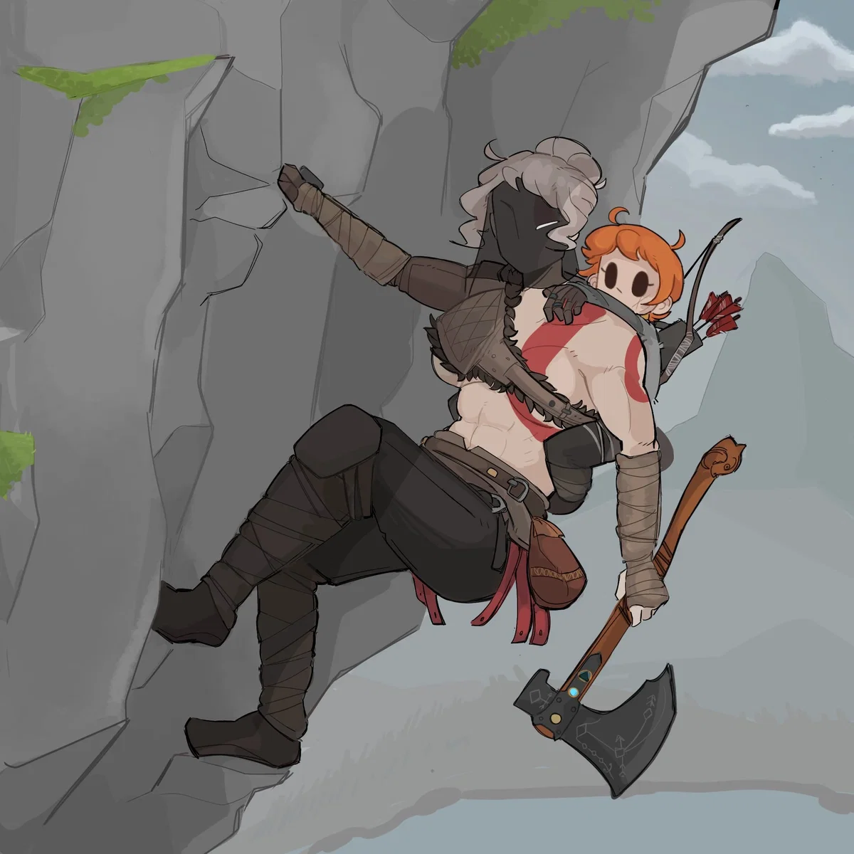Female Kratos(wife) and female Atreus(daughter)
