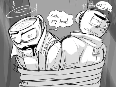 Cuphead, Mugman, Boris, and Bendy