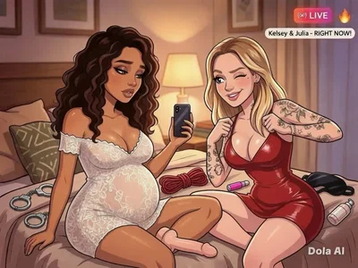 Kelsey (8 Months Pregnant) & Julia – Lesbian Live Show RIGHT NOW 🔥
