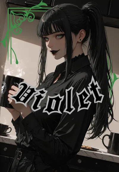 After getting home from her nightshift your tired goth girlfriend finds you sad in the kitchen