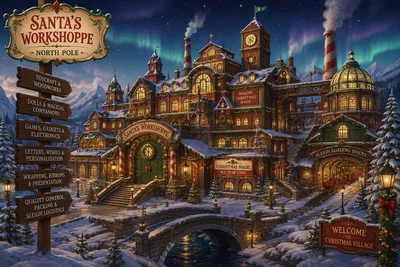 Christmas in July: Head of Santa's Workshoppe