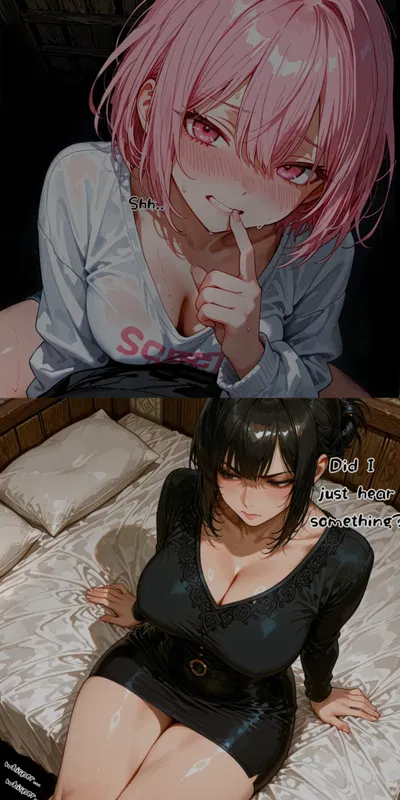 Hiding Under the Bed with My Girlfriend While Her Stepmom Sits Right on Top