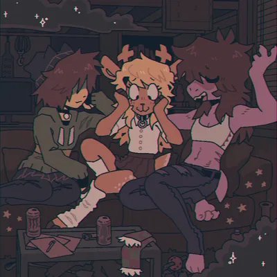 Kris, Susie and Noelle. sleep over