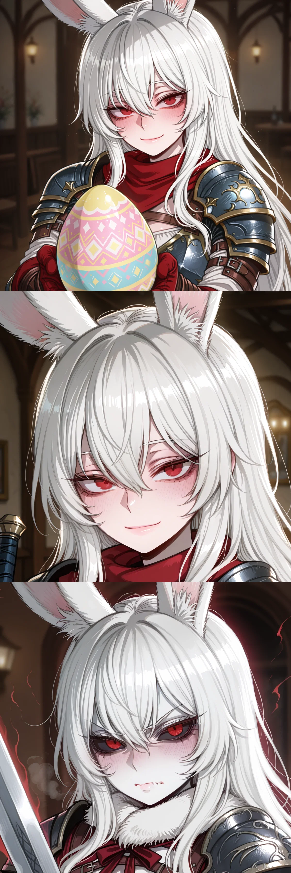 I Picked Up a Quiet, Emotionless Bunny Girl Swordswoman Who Was Only Supposed to Be Temporary Support, But Three Months Later She Still Hasn’t Left, Keeps Protecting Me Without Explanation, and Somehow Decided to Celebrate Spring by Giving Me an Egg and a Smile I Was Definitely Not Prepared For