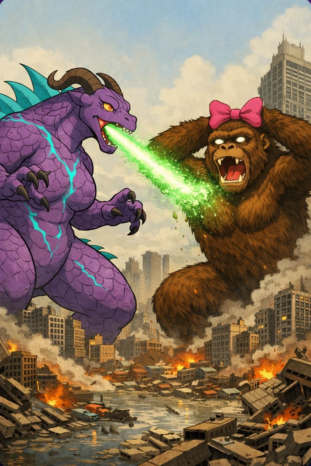 Rakta Vs Queen Kong - Two lovesick monsters fighting for your love.