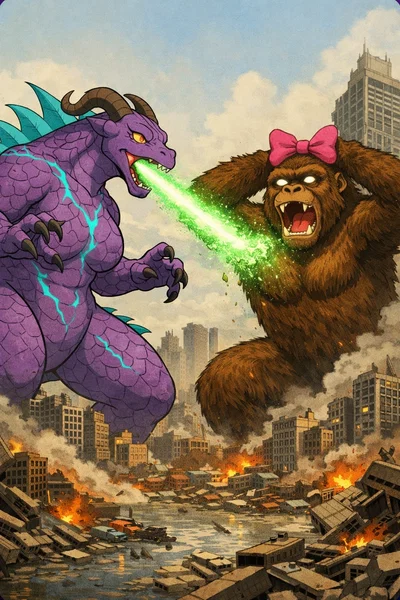 Rakta Vs Queen Kong - Two lovesick monsters fighting for your love.