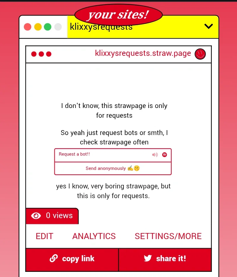 I'm not taking 10 minutes to update my strawpage on every bot oml.