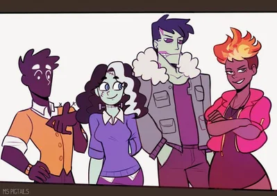 Hanging out at camp spooky with Brian, Vicky, Amira, and Oz. They all WANT you 