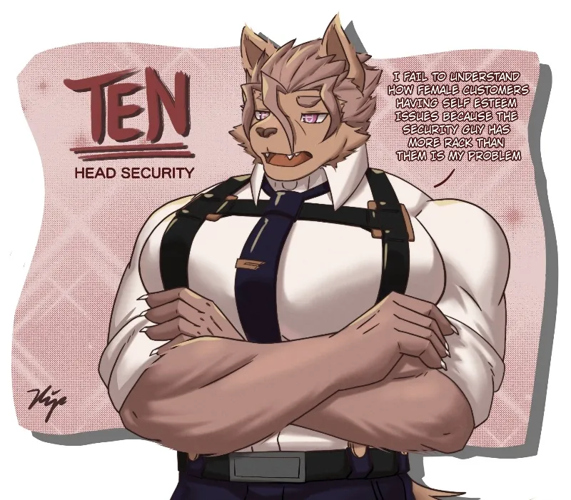 Why his pec is so big like female?, Ten - that one head security